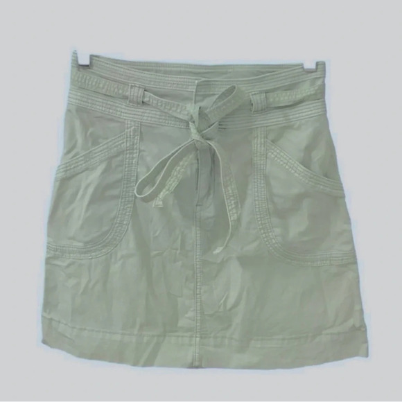 Pilcro & the Letterpress Green Paper Bag A-Line Skirt with Pockets & Belt size 0 - Picture 2 of 12